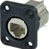 Socket, RJ45, 8 pole, 8P8C, Cat 6A, IDC connection, flange mounting, NE8FDX-Y6-W