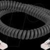 87993 RJ45 spiral cable, Cat.5e, black, 2 m