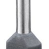 Insulated twin wire end ferrule, 0.75 mm², 17 mm/10 mm long, DIN 46228-4, gray, 3200975