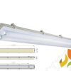 Oprawa awaryjna, lampa hermetyczna 2x58W HELIOS z modułem awaryjnym 2h CNBOP