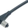Sensor actuator cable, M5-cable socket, angled to open end, 4 pole, 5 m, PUR, black, 1 A, 77 3454 0000 40004-0500