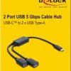64373 USB 3.0 2 Port Hub, 1x USB-C Stecker auf 2 x USB-A Buchse