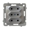 KARO Gniazdo potrójne EURO 25A 230V IP-20 srebrny perłowy GP-3S/m/43 OSPEL