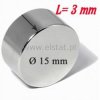 Magnes neodymowy okrągły 15x3mm