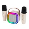 Głośnik przenośny karaoke Bluetooth 2x mik. RGB 2 efekty dźwiękowe / 30-358