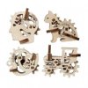 U-Fidgety - trybiki 4szt. - model mechaniczny do składania - fornir - 36 elementów - Ugearsmodels 70029