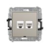 MINI Mechanizm gniazda komputerowego podwójnego 2xRJ45, kat. 6A, 8-stykowy, bez pola opisowego taupe 60MGKBO-8 KARLIK