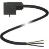 Sensor actuator cable, valve connector, industrial form B, angled to open end, 2 pole + PE, 2.5 m, PUR, black, 4 A, 278539