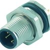 Panel plug, M12, 5 pole, THT, screw locking, straight, 86 0631 1000 00005