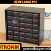 P30 Szafka metalowa zawierająca 30 transparentnych szufladek