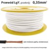 Przewód instalacyjny miedziany jednożyłowy LgY 0,35 mm2, linka giętka, biały