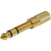 Przejście Adapter Audio AUX Jack 6,3mm Stereo (wtyk) / mini Jack 3,5mm Stereo (gniazdo) pozłacany czarny
