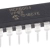 MCP6004-I/P Wzmacniacz operacyjny Microchip Otwór przelotowy 4 PDIP 1 MHz 6 V 14-pinowy