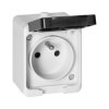 Gniazdo pojedyncze ORNO AQUATIC MINI IP54 16A 230V natynkowe biało-czarne