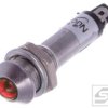 Kontrolka LED IND8-12R-A;12VDC;IP40 wypukła;metal;czerwony;otw.m.8.2mm