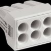 Cable connector, 6 pole, 2.5 mm², clamping points: 6, gray, push-in wire connection, 24 A, 773-496