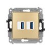 Icon Mechanizm Gniazda Podwójnego 2Xusb A-A 3.0, Bez Pola Opisowego Złoty...