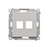 Simon 55 Pokrywa gniazd teleinformatycznych na Keystone płaska podwójna (moduł) Aluminium mat TKP2.01/143