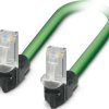 Patch cable, RJ45 plug, angled to RJ45 plug, angled, Cat 5, SF/TQ, PVC, 5 m, green, 1113217