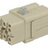Gniazdo; HAN Q; 09120055101; 5 torów; 3A; poliwęglan; proste; zatrzaskowy; 16A; 230V; szary; srebrzone; 0,5÷2,5mm2; Harting; RoH