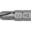Końcówki wkrętakowe PH2, 25 mm, stal S2, 5 szt