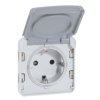 PLEXO IP55 Gniazdo pojedyncze z uziemieniem schuko szare 069570 LEGRAND