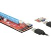 Delock Kabel Riser PCIe Gniazdo PCIe x16, Złącze żeńskie USB-A 0.60 m czerwony 41423