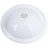Plafon LED Lampa Sufitowa Natynkowa REGIS 2x E27 IP44 z Czujnikiem Ruchu i Zmierzchu Biały Okrągły 30cm LUMILED
