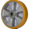 Kółko do wózka, Poliuretan twardy, Poliuretan, Żółty, obc.: 1600kg, śred.: 200mm, szer.: 50mm