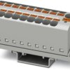 Distribution block, push-in connection, 0.2-6.0 mm², 19 pole, 32 A, 6 kV, gray, 3273636