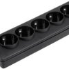 Gniazdo przedĹuĹźacza x 5 z uziemieniem czarne GN-50-2