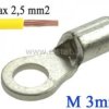 Konektor ( oczko ) metal; 3mm; kabel 1,5- 2,5mm2