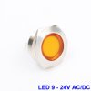 Lampka kontrolka LED METAL 9-24V (żółta) 22 mm