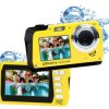 Aquapix W3048-Y Edge Yellow Aparat cyfrowy 48 MPx żółty Kamera podwodna, Wyświetlacz przedni