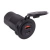 Dual USB-A + USB-C Quick Charge Socket 12-24V
