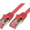 Patch cord S/FTP 6 linka Cu LSZH czerwony 10m 27AWG CQ2094S