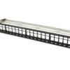 Patch panel 19cali 1U 24xRJ45 modularny keyston - czarny GMPnet supported by BITNER - 25 LAT gwarancji CU.PP.00021