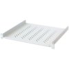 Półka 1U 400mm Rack 19, 2 pkt mocowania, perforowana, szara