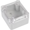 ABS/PC enclosure, (L x W x H) 63.15 x 57.1 x 36.65 mm, transparent/light gray (RAL 7035), IP65, BYB-3-90H0048