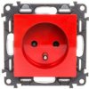 Valena Life Gniazdo Pojedyncze Z/U 2P+Z Czerwone 753189