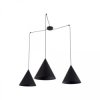 Lampa wisząca typu pająk z 3 stożkowymi, czarnymi kloszami CONO BLACK 6629 TK Lighting