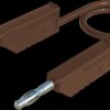 Measuring lead with (4 mm plug, spring-loaded, straight) to (4 mm plug, spring-loaded, straight), 0.25 m, brown, PVC, 2.5 mm², C