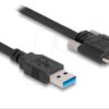 87799 USB 3.0 cable, A male to Micro-B male, screwable, 1 m