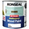Ronseal 38795 10 Year Weatherproof Wood Paint White Satin 2.5 litre