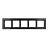 Deco Ramka Uniwersalna Pięciokrotna - Aluminium Szczotkowane (Ramka: Czarna...
