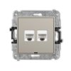 ICON Gniazdo komputerowe podwójne 2xRJ45 kat 6A 8 stykowe bez pola opisowego taupe 60IGKBO-8 KARLIK