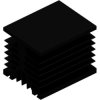 Extruded heatsink, (L x W x H) 100 x 80 x 78.6 mm, 1.3 to 0.6 K/W, black anodized, SK 89 100 SA
