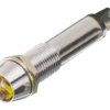 Kontrolka 12V dc, Żółta 9mm LED Chrom Końcówka lutownicza Dialight