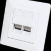 771917 2-port Cat.6a flush-mounted network socket, shielded