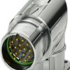 Surface-mounting plug, M23, 19 pole, crimp connection, standard/ONECLICK quick locking system, angled, 1718625